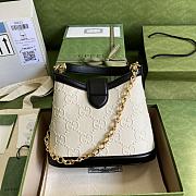 Gucci Handbag GG Embossed 25 Black Leather - 2