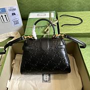 Gucci Handbag GG Embossed 28 White Leather - 4
