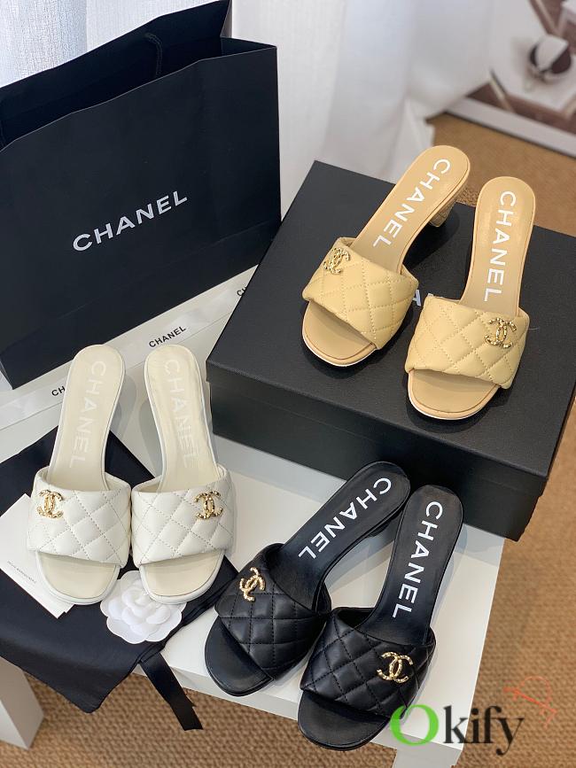 Chanel Sandal Heels Black/ Beige/ White 9301 - 1