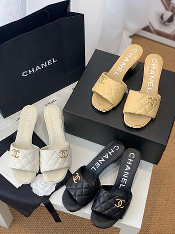 Chanel Sandal Heels Black/ Beige/ White 9301