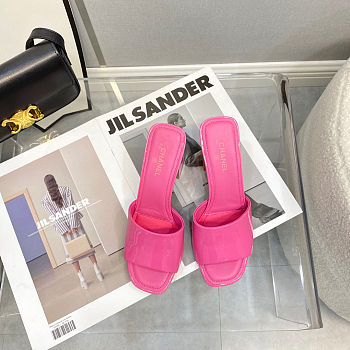 Chanel Sandal Heels Pink Shiny 9302