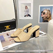 Chanel Sandal Heels Beige Shiny 9303 - 5