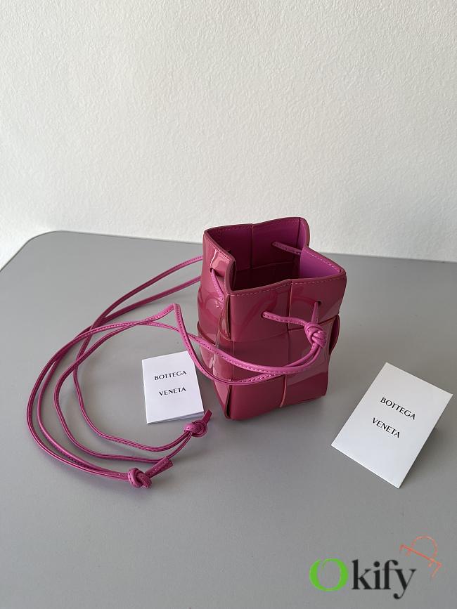 Bottega Veneta Cassette Intrecciato 19 Pink Shiny bucket - 1