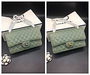 Chanel Flap Bag Green Caviar 25 Gold/Silver Hardware   - 1