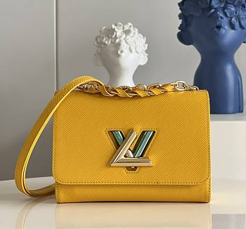 Louis Vuitton Twist MM 23 Handbag Yellow Epi Leather 9346