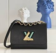 Louis Vuitton Twist MM 23 Handbag Black Epi Leather 9347 - 1
