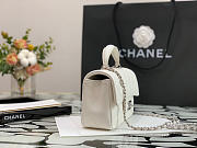 Chanel Mini Handle 20 White Caviar Silver Tone 9352 - 4