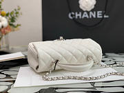 Chanel Mini Handle 20 White Caviar Silver Tone 9352 - 6