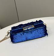 Fendi Baguette Mini 17 Blue Shiny Sequins - 3