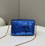 Fendi Baguette Mini 17 Blue Shiny Sequins - 4