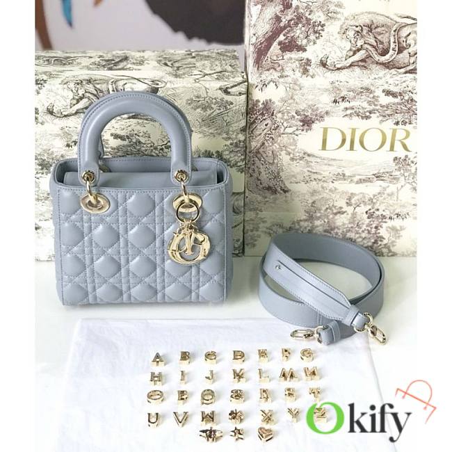 Lady Dior ABC Small Blue Gold Tone 9372 - 1
