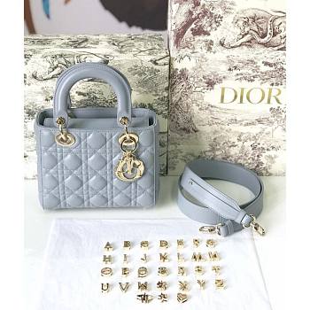 Lady Dior ABC Small Blue Gold Tone 9372