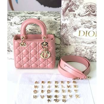 Lady Dior ABC Small Pink Gold Tone 9373