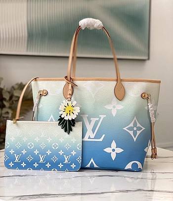 LV M45678 NEVERFULL MM By the Pool Blue