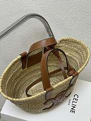 Celine Small 20 Triomphe Classic Panier in palm leaves Tan  - 6