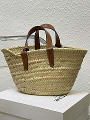 Celine Small 20 Triomphe Classic Panier in palm leaves Tan  - 4