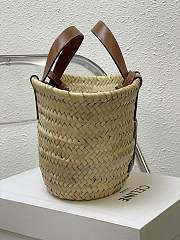 Celine Small 20 Triomphe Classic Panier in palm leaves Tan  - 3