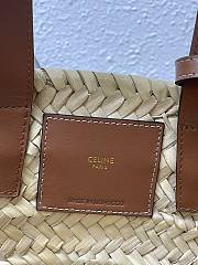 Celine Small 20 Triomphe Classic Panier in palm leaves Tan  - 2