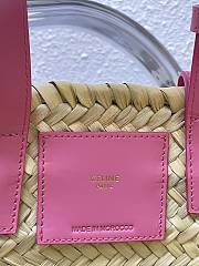 Celine Small 20 Triomphe Classic Panier in palm leaves Pink - 6
