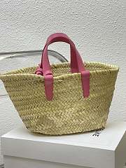 Celine Small 20 Triomphe Classic Panier in palm leaves Pink - 2
