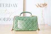 Chanel Mini Handle 20 Green and White Gold Tone 9353 - 3
