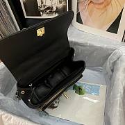 CC Mini Flap Bag 19 Top Handle Grained Calfskin Black 25cm  - 5