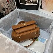 CC Mini Flap Bag 19 Top Handle Grained Calfskin Brown 5343 - 6