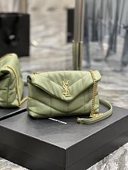 YSL Small 23 Loulou Puffer Green Lambskin Gold Hardware - 1