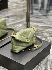 YSL Small 23 Loulou Puffer Green Lambskin Gold Hardware - 3