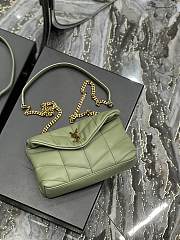 YSL Small 23 Loulou Puffer Green Lambskin Gold Hardware - 5