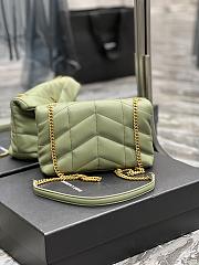 YSL Small 23 Loulou Puffer Green Lambskin Gold Hardware - 6