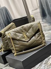 YSL Large 35 Loulou Puffer Olive Lambskin Gold Hardware - 6