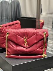 YSL Large 35 Loulou Puffer Red Lambskin Gold Hardware - 1