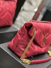 YSL Large 35 Loulou Puffer Red Lambskin Gold Hardware - 5