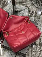 YSL Large 35 Loulou Puffer Red Lambskin Gold Hardware - 4