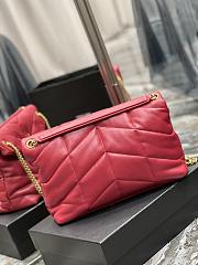 YSL Large 35 Loulou Puffer Red Lambskin Gold Hardware - 3