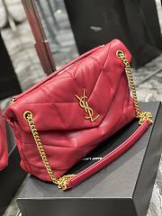 YSL Large 35 Loulou Puffer Red Lambskin Gold Hardware - 2