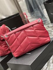 YSL Large 35 Loulou Puffer Red Lambskin Silver Hardware - 6