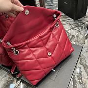 YSL Large 35 Loulou Puffer Red Lambskin Silver Hardware - 3