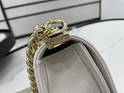 Chanel Small Leboy Classic White Carvia Silver/Gold Hardware 67086 - 5