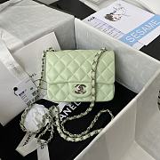 Chanel Flapbag Mini Light Green Lambskin Silver/Gold Hardware - 2