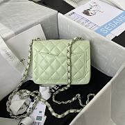 Chanel Flapbag Mini Light Green Lambskin Silver/Gold Hardware - 3