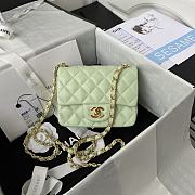 Chanel Flapbag Mini Light Green Lambskin Silver/Gold Hardware - 4