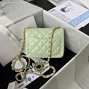 Chanel Flapbag Mini Light Green Lambskin Silver/Gold Hardware - 5
