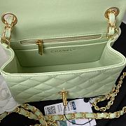 Chanel Flapbag Mini Light Green Lambskin Silver/Gold Hardware - 6
