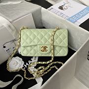 Chanel Flapbag Small Light Green Lambskin Silver/Gold Hardware - 2