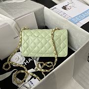 Chanel Flapbag Small Light Green Lambskin Silver/Gold Hardware - 3