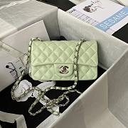Chanel Flapbag Small Light Green Lambskin Silver/Gold Hardware - 4