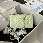 Chanel Flapbag Small Light Green Lambskin Silver/Gold Hardware - 5