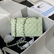 Chanel Flapbag Medium Light Green Lambskin Silver/Gold Hardware - 5